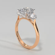 Open Setting Trilogy Engagement Ring In Rose Gold Designed by FANCI Bespoke Fine Jewellery