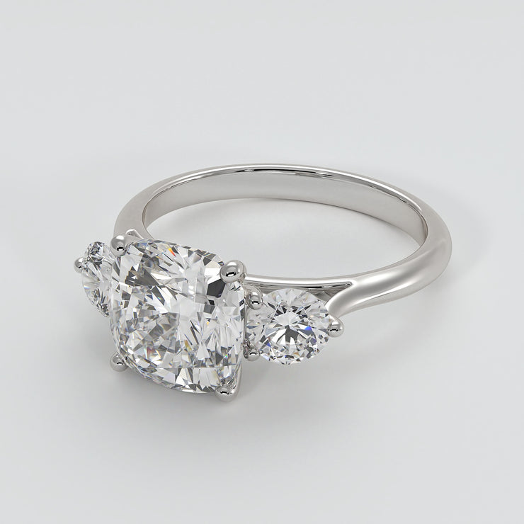 Open Setting Trilogy Engagement Ring In White Gold Designed by FANCI Bespoke Fine Jewellery