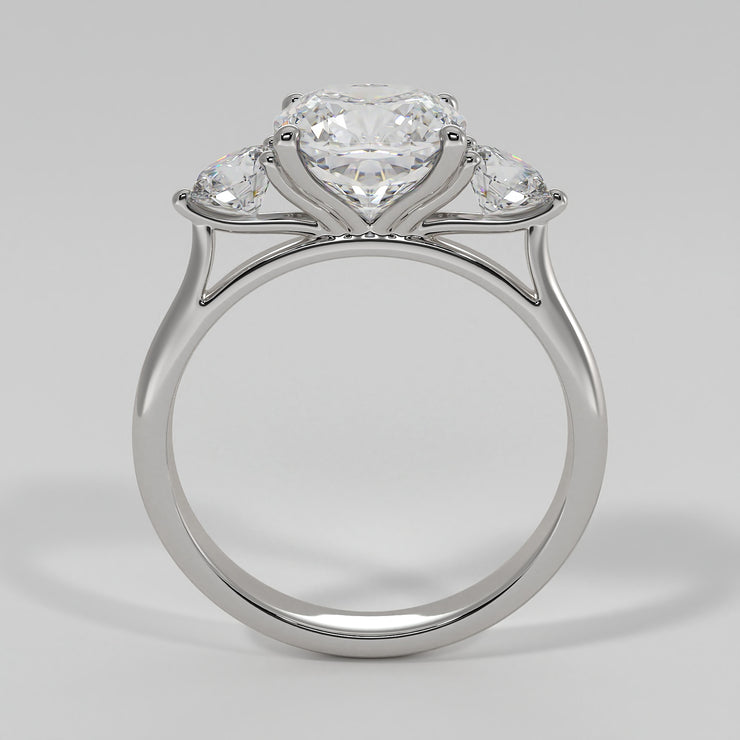 Open Setting Trilogy Engagement Ring In White Gold Designed by FANCI Bespoke Fine Jewellery