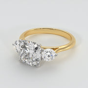 Open Setting Trilogy Engagement Ring In Yellow Gold Designed by FANCI Bespoke Fine Jewellery