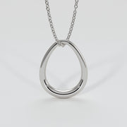 Open Tear Pendant In White Gold Designed by FANCI Bespoke Fine Jewellery