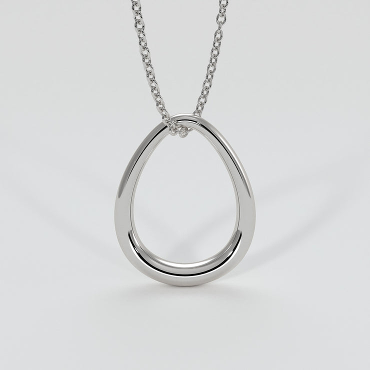 Open Tear Pendant In White Gold Designed by FANCI Bespoke Fine Jewellery