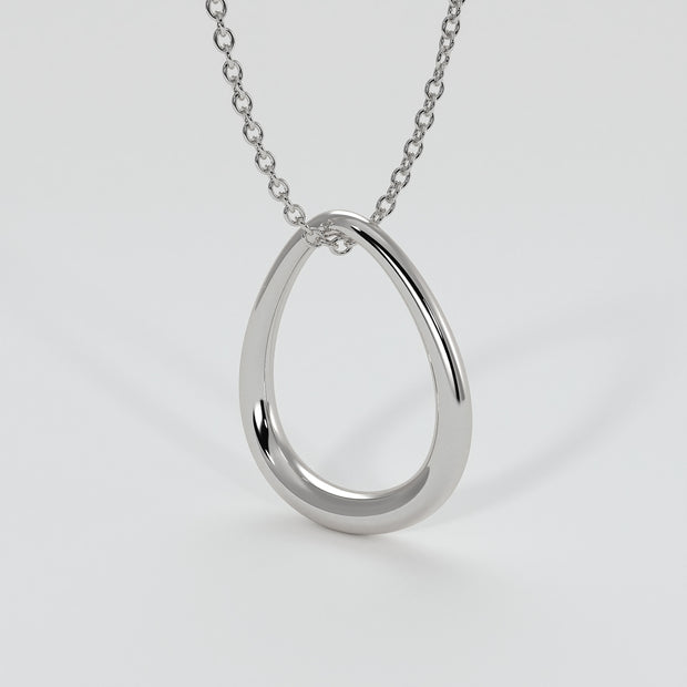 Open Tear Pendant In White Gold Designed by FANCI Bespoke Fine Jewellery