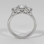 Ornate Trilogy Engagement Ring In White Gold Designed And Manufactured By FANCI Bespoke Fine Jewellery