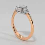 Oval And Pear Diamonds Trilogy Engagement Ring In Rose Gold Designed by FANCI Bespoke Fine Jewellery