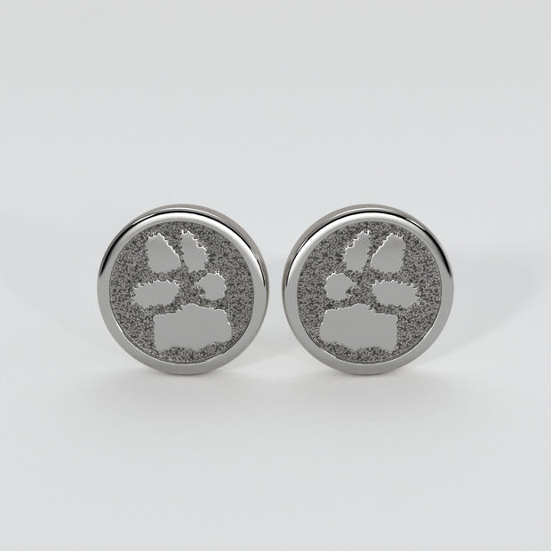 Bespoke Paw Print Cufflinks Manufactured In Titanium By FANCI Bespoke Fine Jewellery