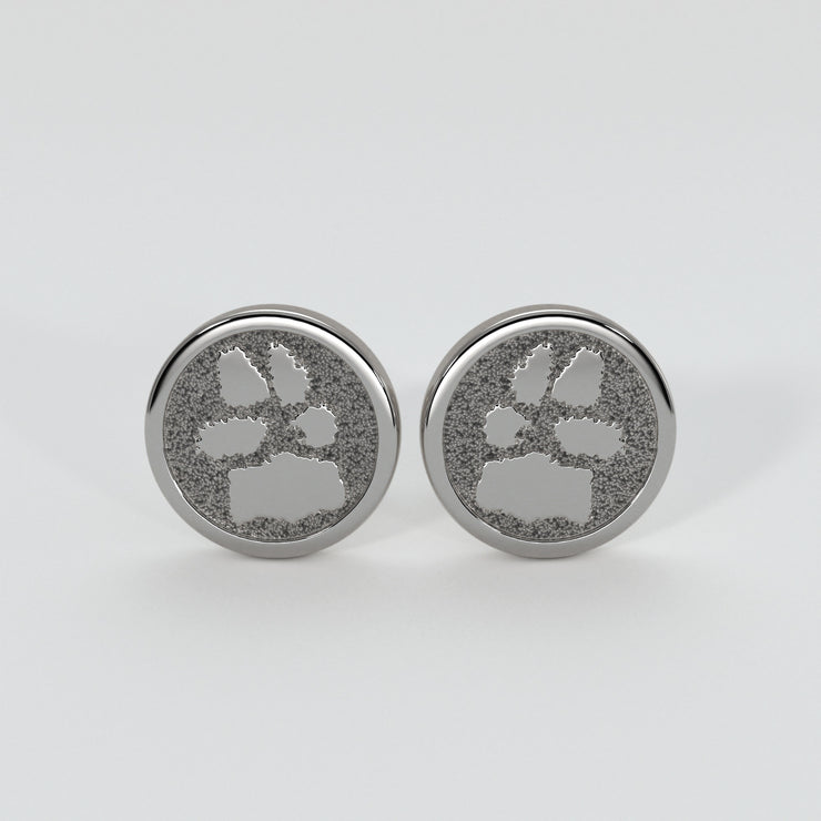 Bespoke Paw Print Cufflinks Manufactured In Titanium By FANCI Bespoke Fine Jewellery