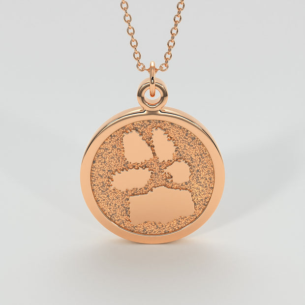 Bespoke Paw Print Pendant In Rose Gold Designed And Manufactured By FANCI Bespoke Fine Jewellery