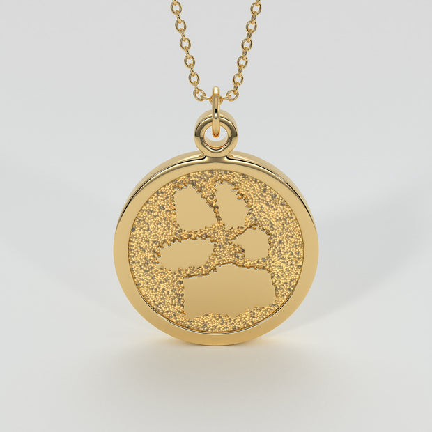 Bespoke Paw Print Pendant In Yellow Gold Designed And Manufactured By FANCI Bespoke Fine Jewellery