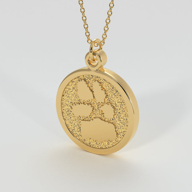 Bespoke Paw Print Pendant In Yellow Gold Designed And Manufactured By FANCI Bespoke Fine Jewellery