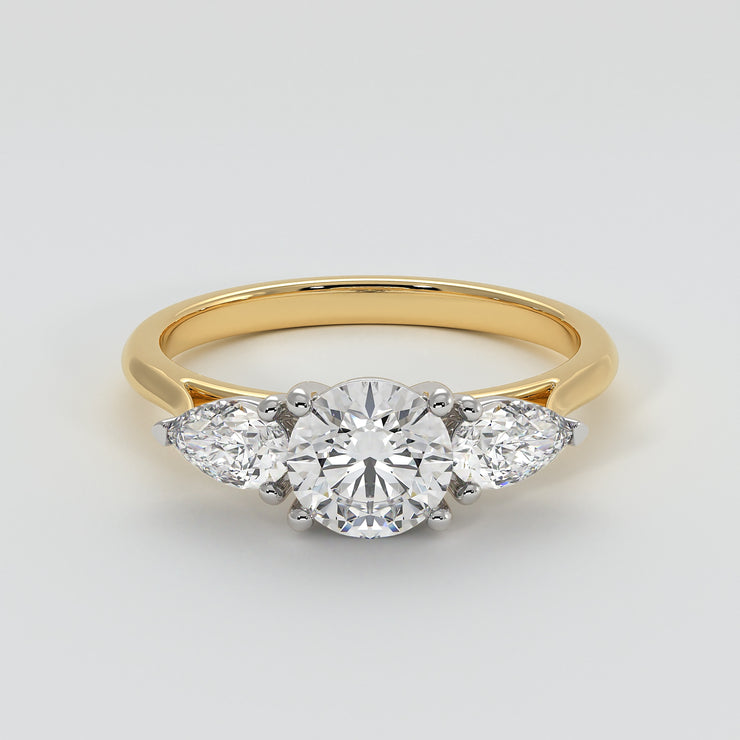 Pear And Round Diamond Trilogy Engagement Ring - from £1495