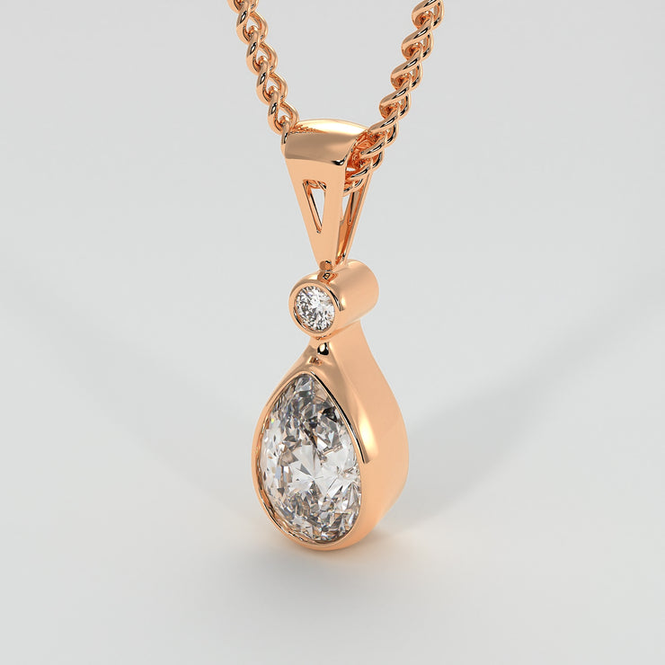 Pear Drop Diamond Necklace In Rose Gold Designed by FANCI Bespoke Fine Jewellery
