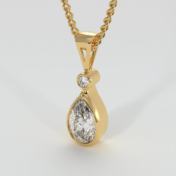 Pear Drop Diamond Necklace In Yellow Gold Designed by FANCI Bespoke Fine Jewellery