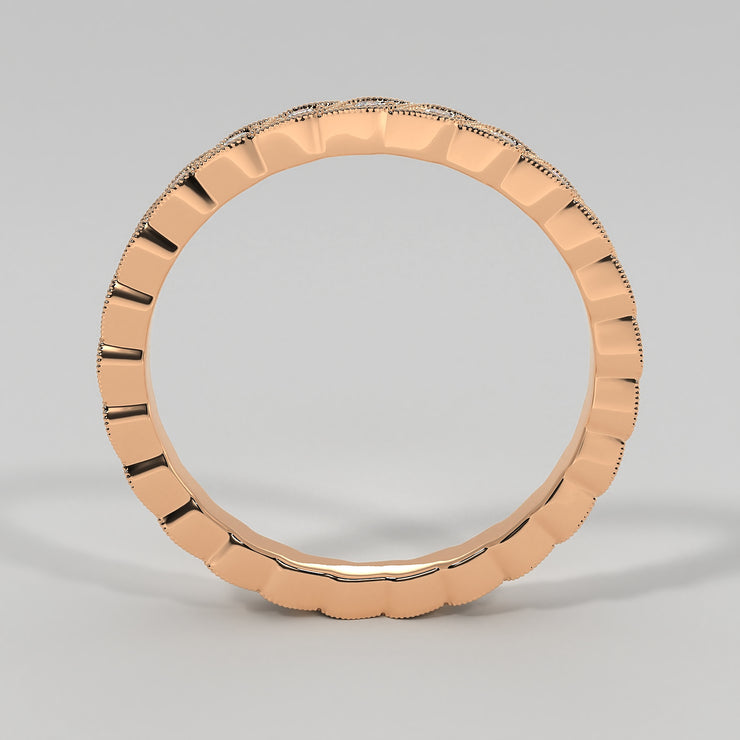 Rose Gold Petal Ring With Diamonds Designed by FANCI Bespoke Fine Jewellery