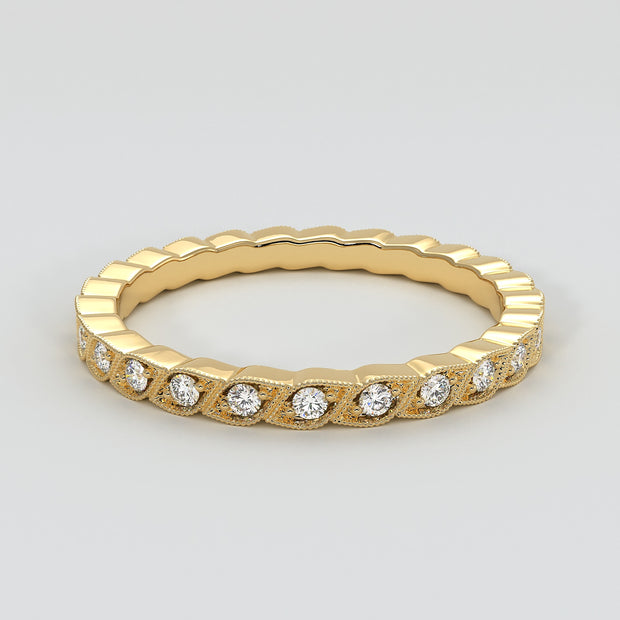 Yellow Gold Petal Ring With Diamonds Designed by FANCI Bespoke Fine Jewellery