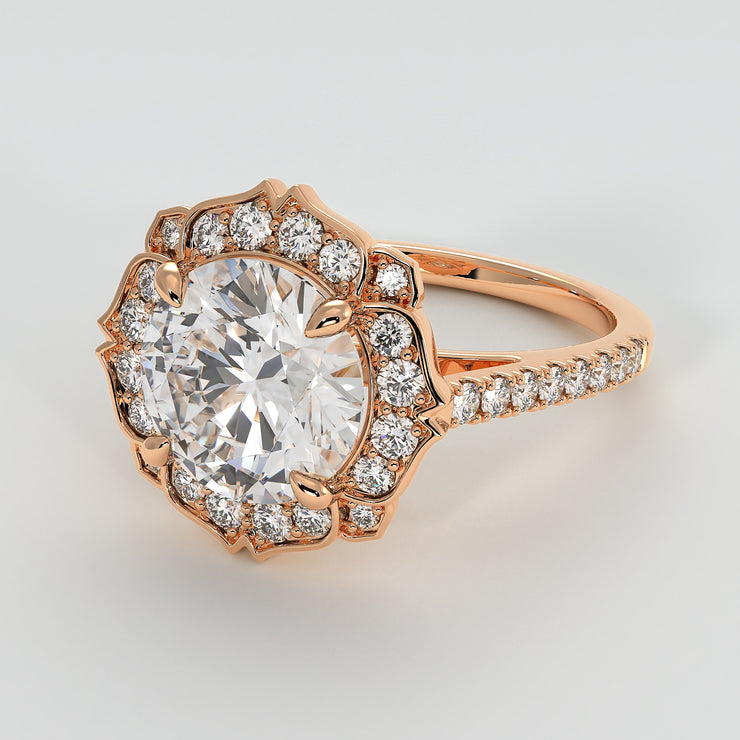 Petals Design Diamond Engagement Ring In Rose Gold Designed by FANCI Bespoke Fine Jewellery