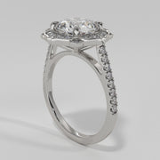 Petals Design Diamond Engagement Ring In White Gold Designed by FANCI Bespoke Fine Jewellery