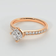 Princess Cut Diamond Engagement Ring With Diamond Shoulders In Rose Gold Designed by FANCI Bespoke Fine Jewellery
