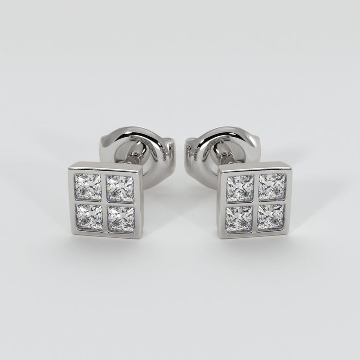 Princess Cut Diamond Stud Earrings