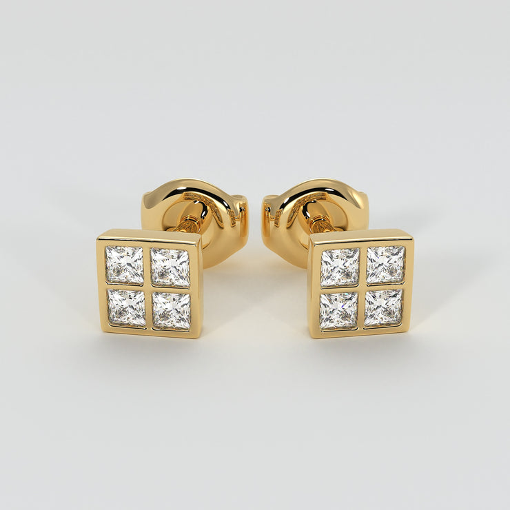 Princess Cut Diamond Stud Earrings