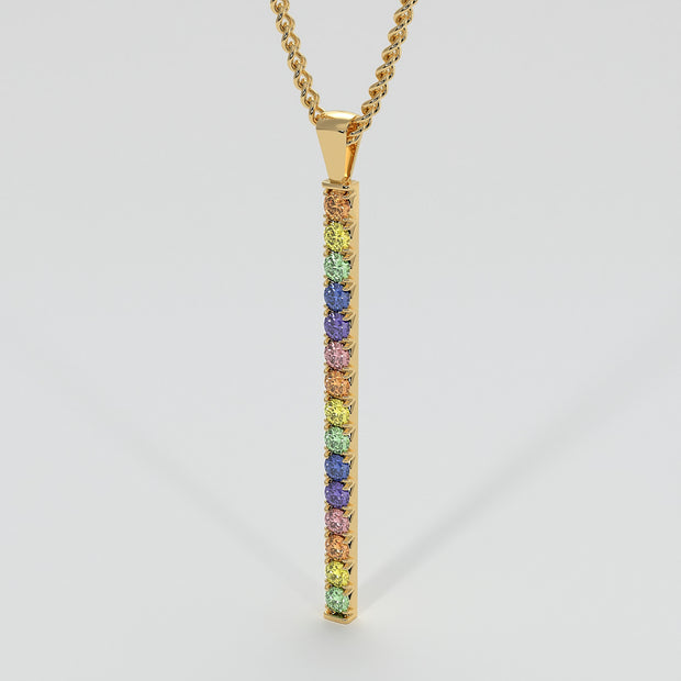 Rainbow Sapphire Necklace In Yellow Gold Designed by FANCI Bespoke Fine Jewellery