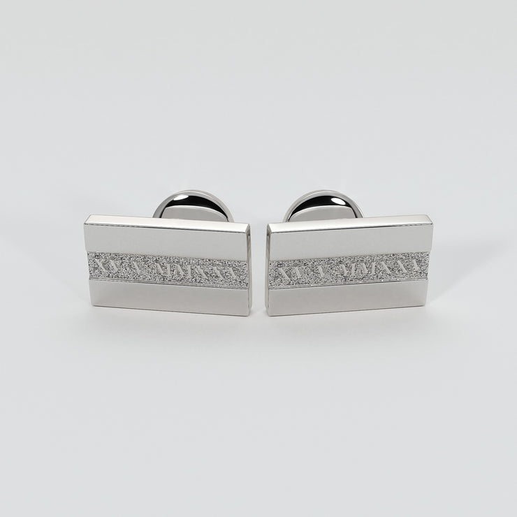 Cufflinks With Engraved Personalised Roman Numerals In Silver Designed by FANCI Bespoke Fine Jewellery