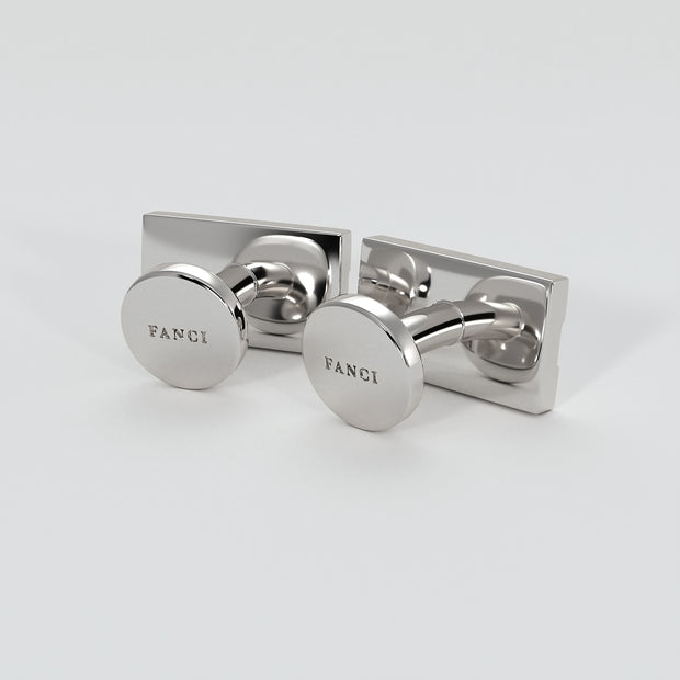 Cufflinks With Engraved Personalised Roman Numerals In Silver Designed by FANCI Bespoke Fine Jewellery
