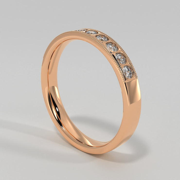 Rose Gold Round Diamonds In Square Settings Rings Designed by FANCI Bespoke Fine Jewellery