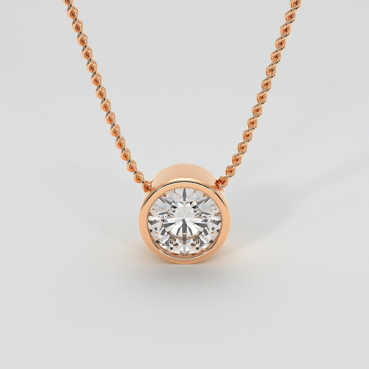 Rub Over Diamond Necklace In Rose Gold Designed by FANCI Bespoke Fine Jewellery