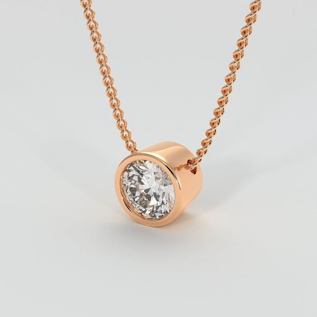 Rub Over Diamond Necklace In Rose Gold Designed by FANCI Bespoke Fine Jewellery