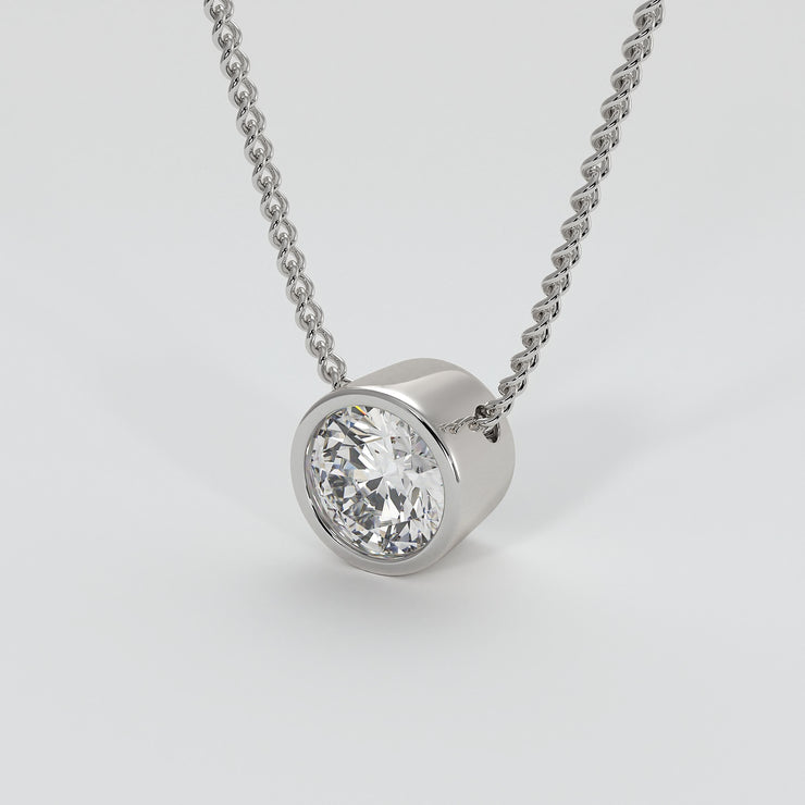 Rub Over Diamond Necklace In White Gold Designed by FANCI Bespoke Fine Jewellery