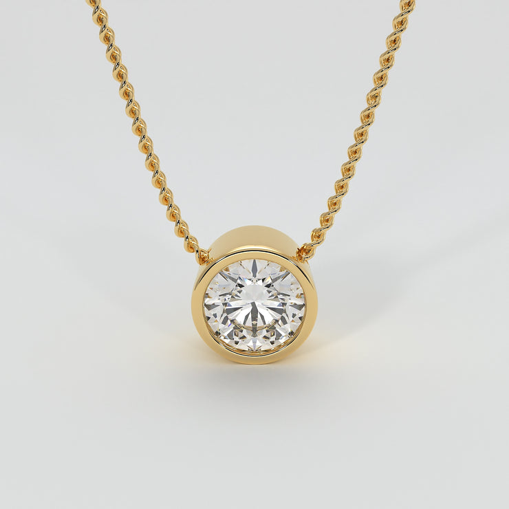 Rub Over Diamond Necklace In Yellow Gold Designed by FANCI Bespoke Fine Jewellery