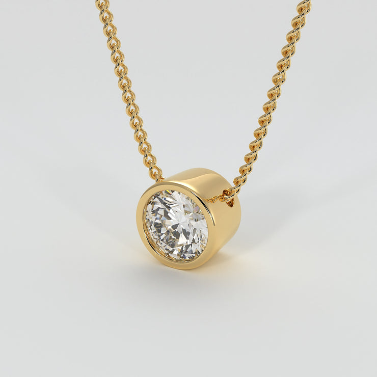 Rub Over Diamond Necklace In Yellow Gold Designed by FANCI Bespoke Fine Jewellery