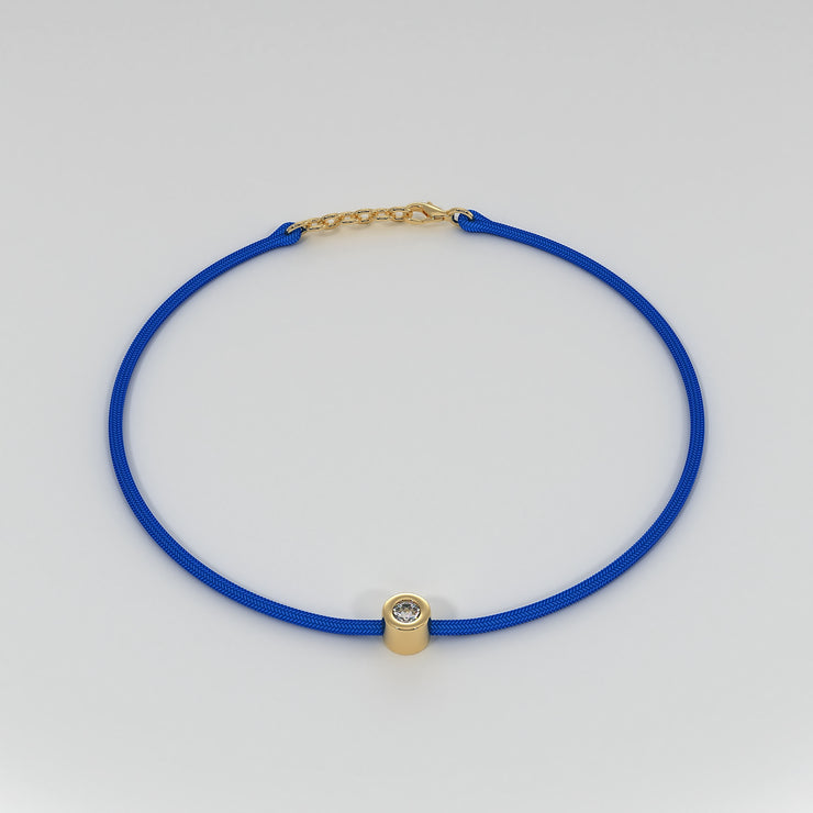 Diamond And Blue Cord Bracelet Designed by FANCI Bespoke Fine Jewellery