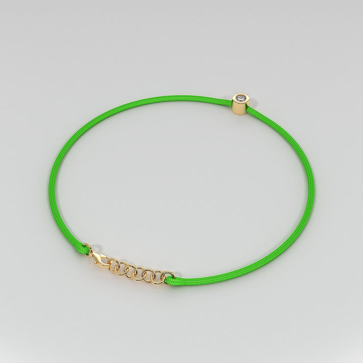 Diamond And Green Cord Bracelet Designed by FANCI Bespoke Fine Jewellery