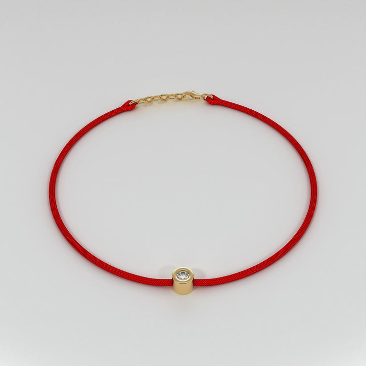 Diamond And Colourful Cord Bracelet