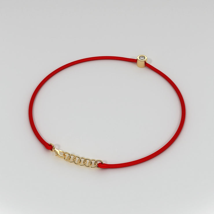 Diamond And Red Cord Bracelet Designed by FANCI Bespoke Fine Jewellery