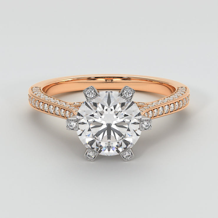Showstopper Engagement Ring With 131 Diamonds In Rose Gold Designed by FANCI Bespoke Fine Jewellery