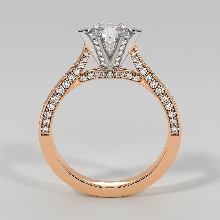 Showstopper Engagement Ring With 131 Diamonds In Rose Gold Designed by FANCI Bespoke Fine Jewellery