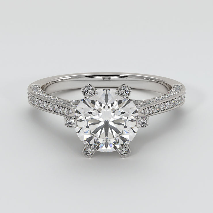 Showstopper Engagement Ring With 131 Diamonds In White Gold Designed by FANCI Bespoke Fine Jewellery