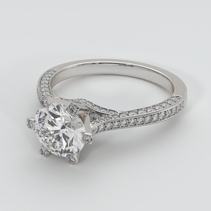 Showstopper Engagement Ring With 131 Diamonds In White Gold Designed by FANCI Bespoke Fine Jewellery