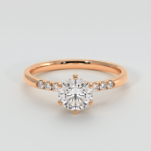 Six Claw Solitaire Engagement Ring in Rose Gold Designed by FANCI Bespoke Fine Jewellery