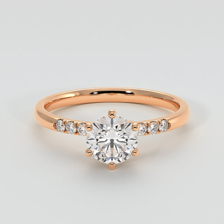 Six Claw Solitaire Engagement Ring in Rose Gold Designed by FANCI Bespoke Fine Jewellery