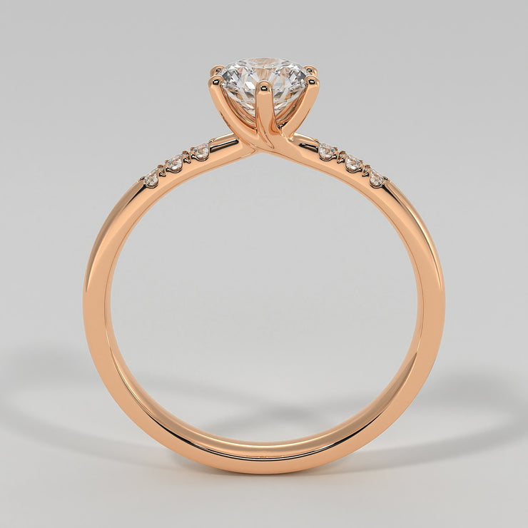 Six Claw Solitaire Engagement Ring in Rose Gold Designed by FANCI Bespoke Fine Jewellery