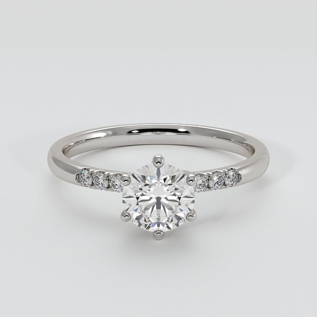Six Claw Solitaire Engagement Ring in White Gold Designed by FANCI Bespoke Fine Jewellery