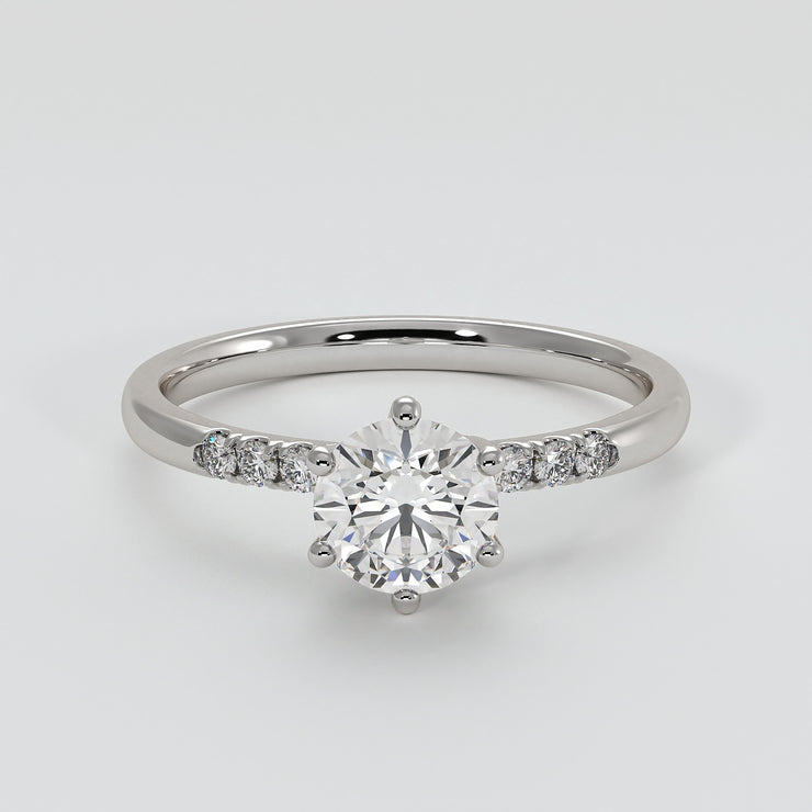 Six Claw Solitaire Engagement Ring