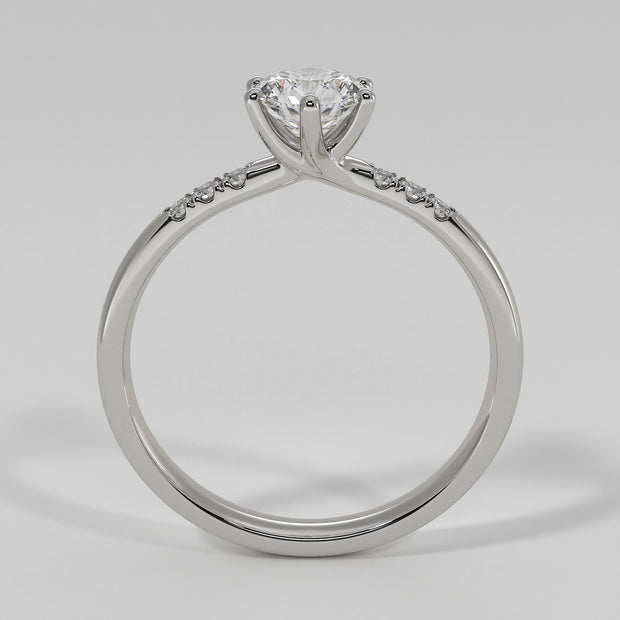 Six Claw Solitaire Engagement Ring in White Gold Designed by FANCI Bespoke Fine Jewellery