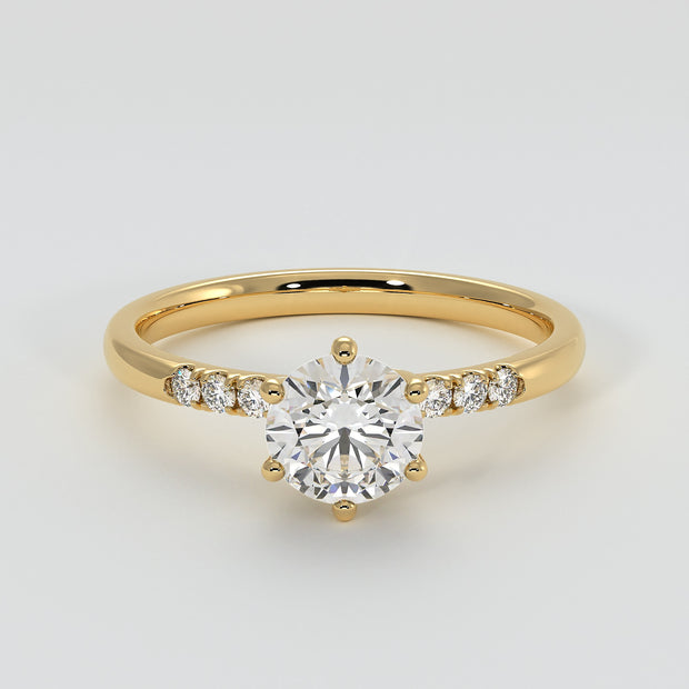 Six Claw Solitaire Engagement Ring in Yellow Gold Designed by FANCI Bespoke Fine Jewellery