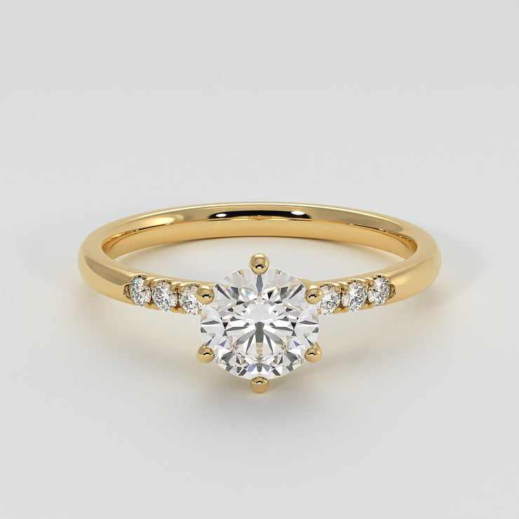 Six Claw Solitaire Engagement Ring in Yellow Gold Designed by FANCI Bespoke Fine Jewellery