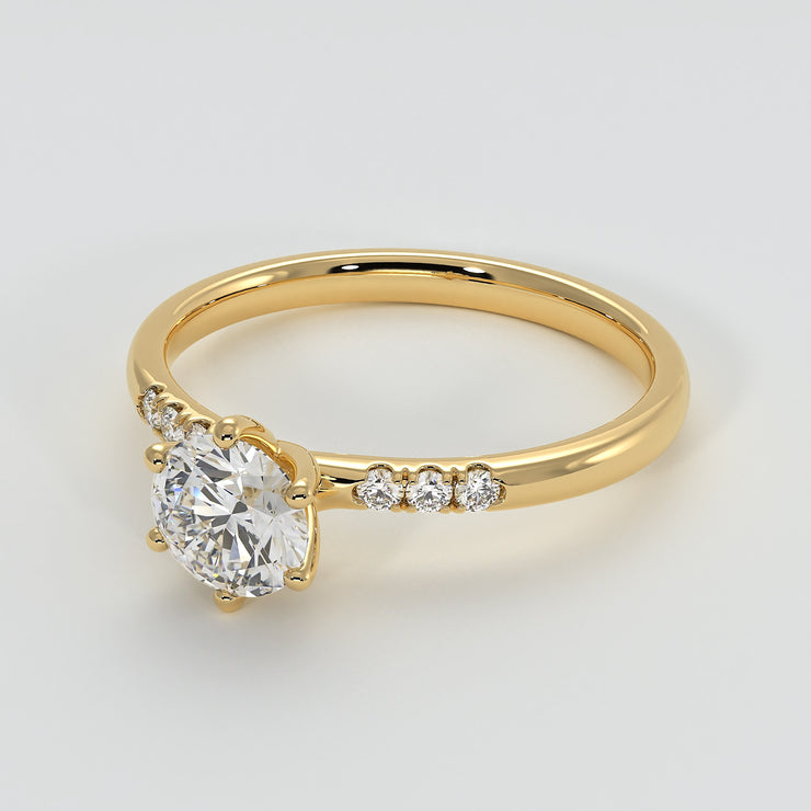 Six Claw Solitaire Engagement Ring in Yellow Gold Designed by FANCI Bespoke Fine Jewellery